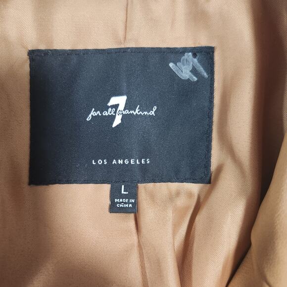 7 for all mankind Faux Leather Crop Camel Jacket Large - Picture 4 of 9